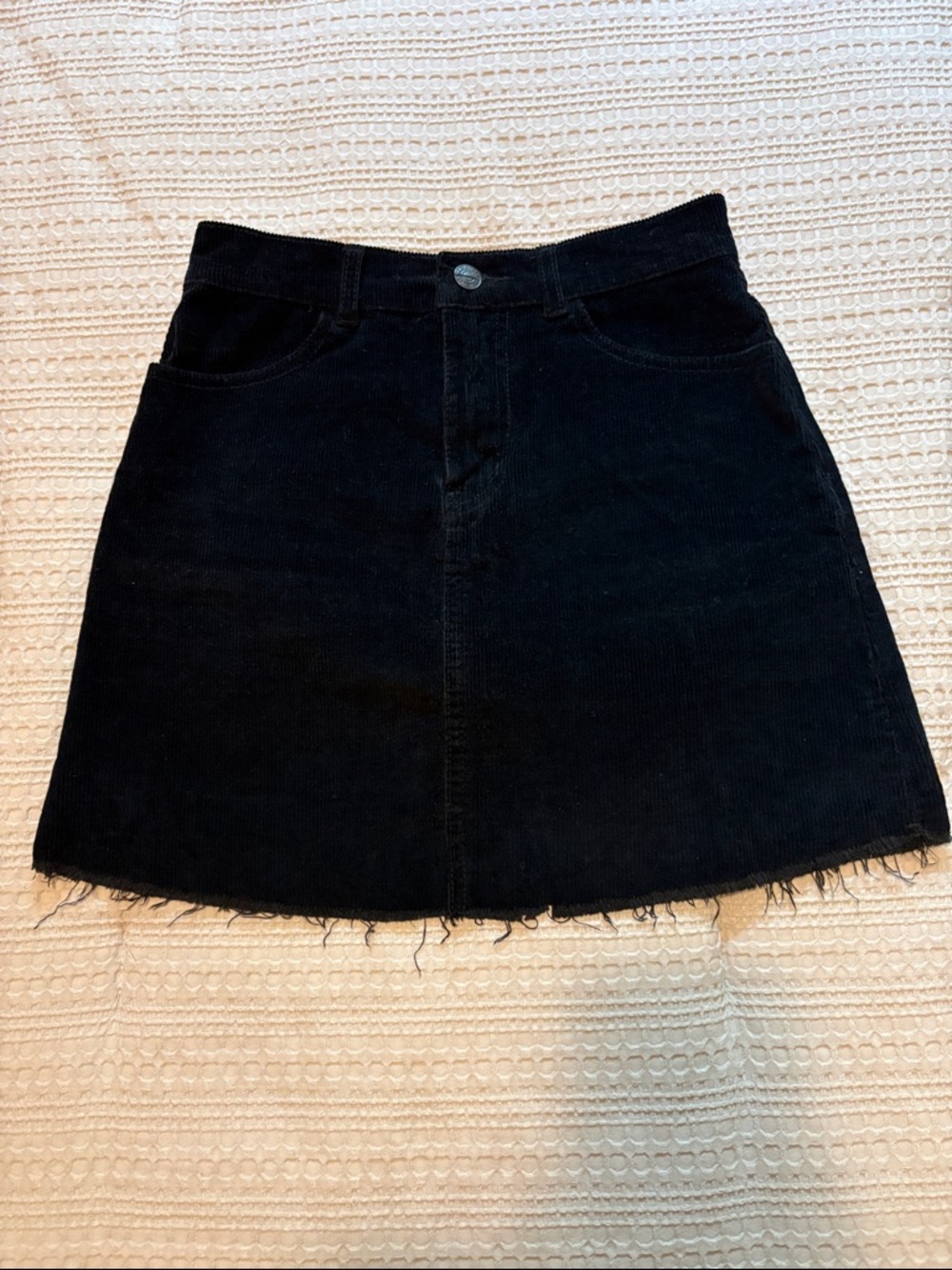 Brandy Melville Black Corduroy A-Line Mini Skirt